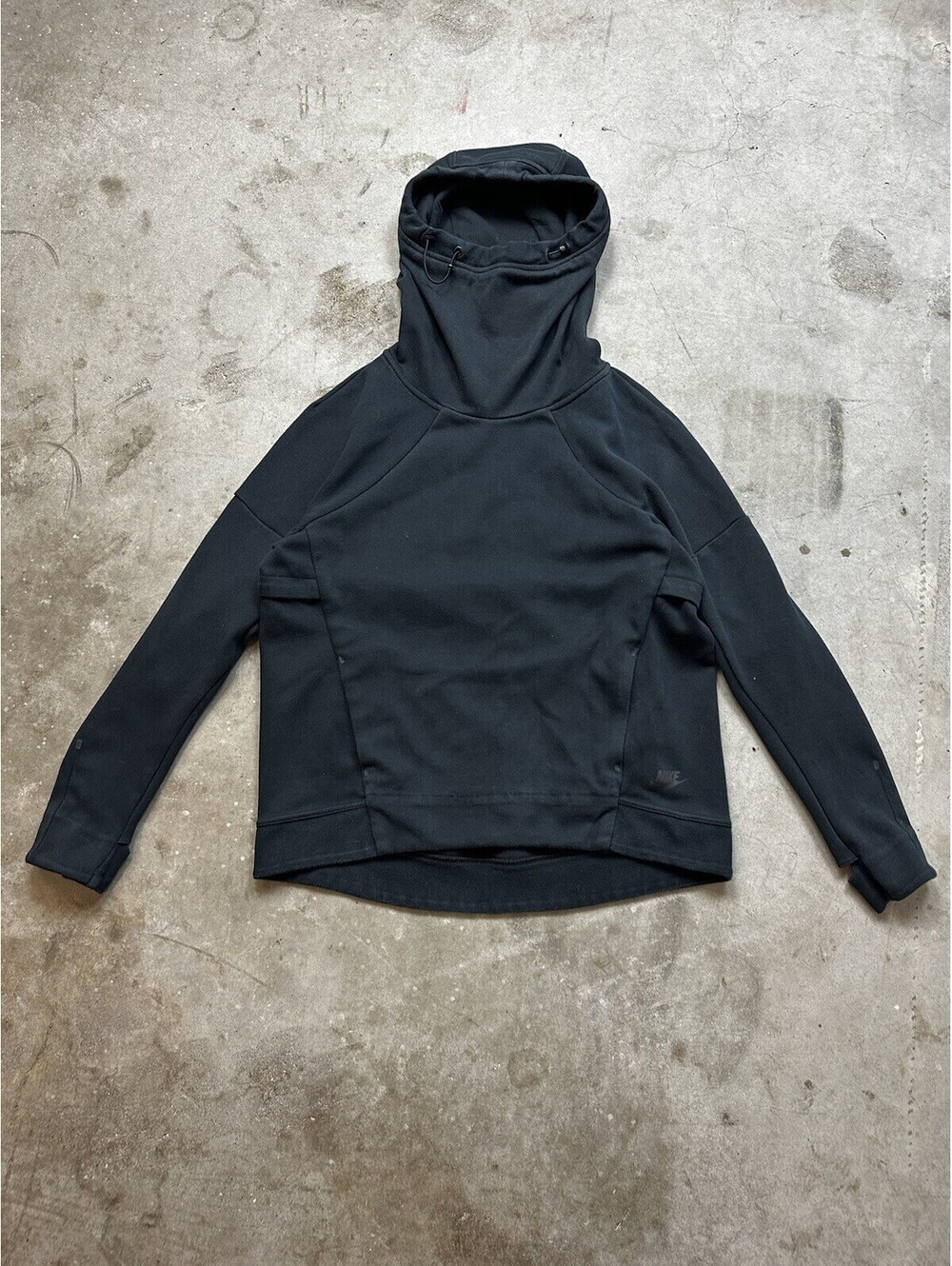 Nike Women‎ Tech Fleece Hoodie black 683798-010 sz Medium Pullover Thumb Holes